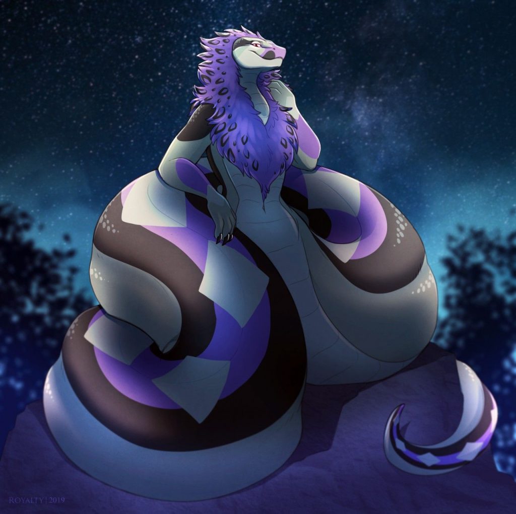 artist's rendition of a Naga at night which is their own niche and help grow their following.