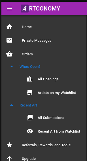 A screenshot of the sidebar with the new quick searches